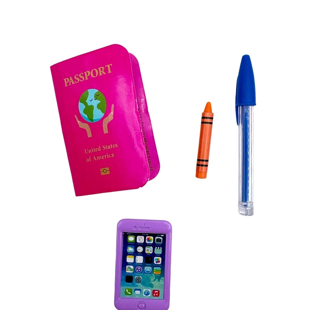 18” Doll Accessories Lot Food Phone Passport Milkshake Pen AG Size - Picture 2 of 3